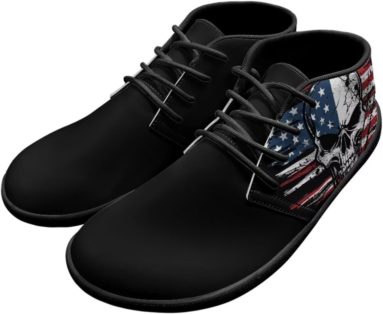 

Мужские ботинки Forchrinse Blood Skull, модные кроссовки, кожаные ботинки средней высоты на шнуровке, для прогулок и вождения, с подошвой EVA, American Flag Skull