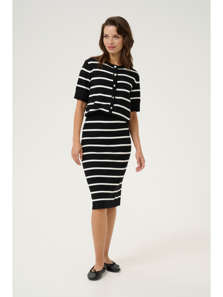 

Кардиган Kaffe, цвет black/chalk stripe