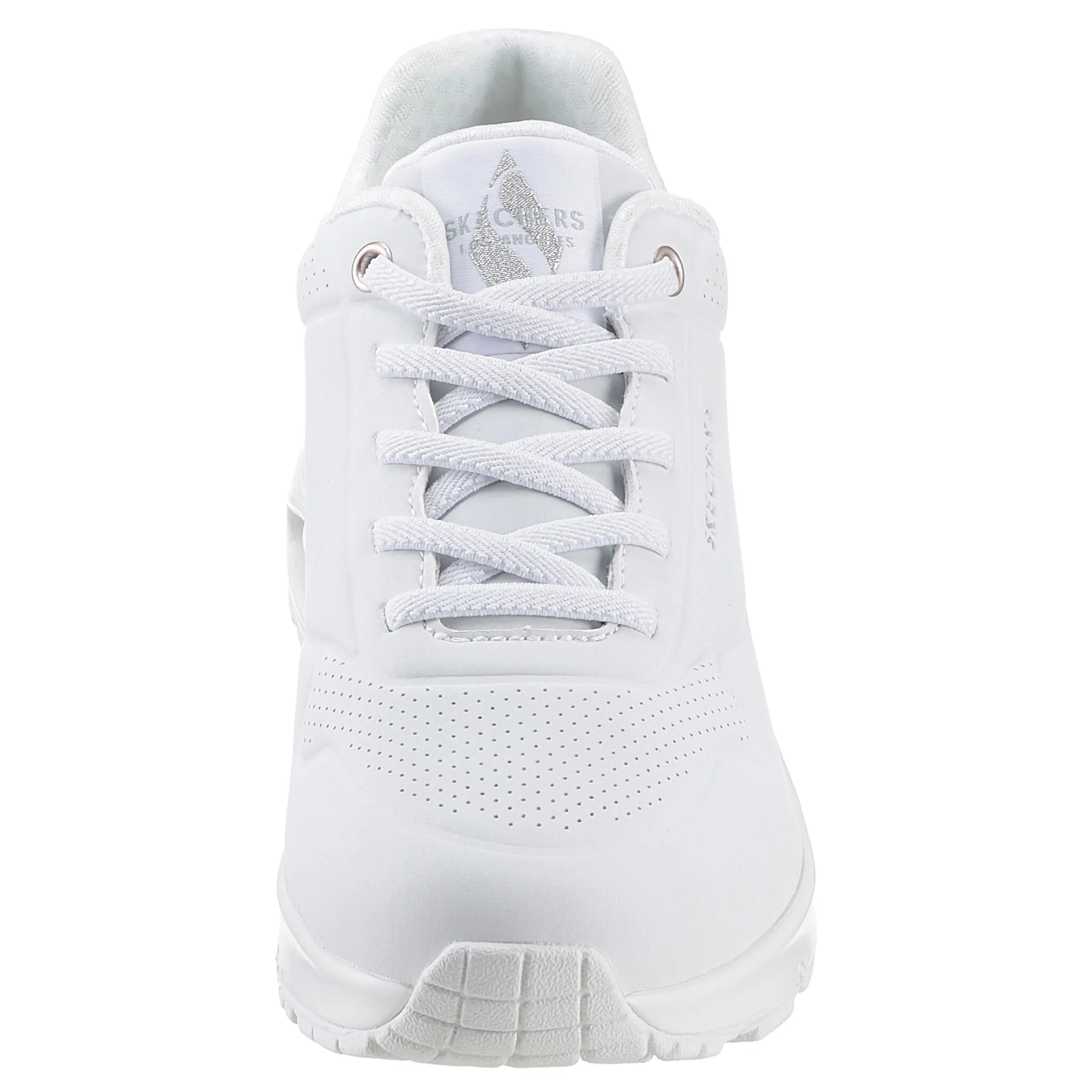 Слипоны Skechers "UNO SHIMMER AWAY", тапочки, повседневная обувь, полуботинки на модной танкетке, серебристый — фото 4