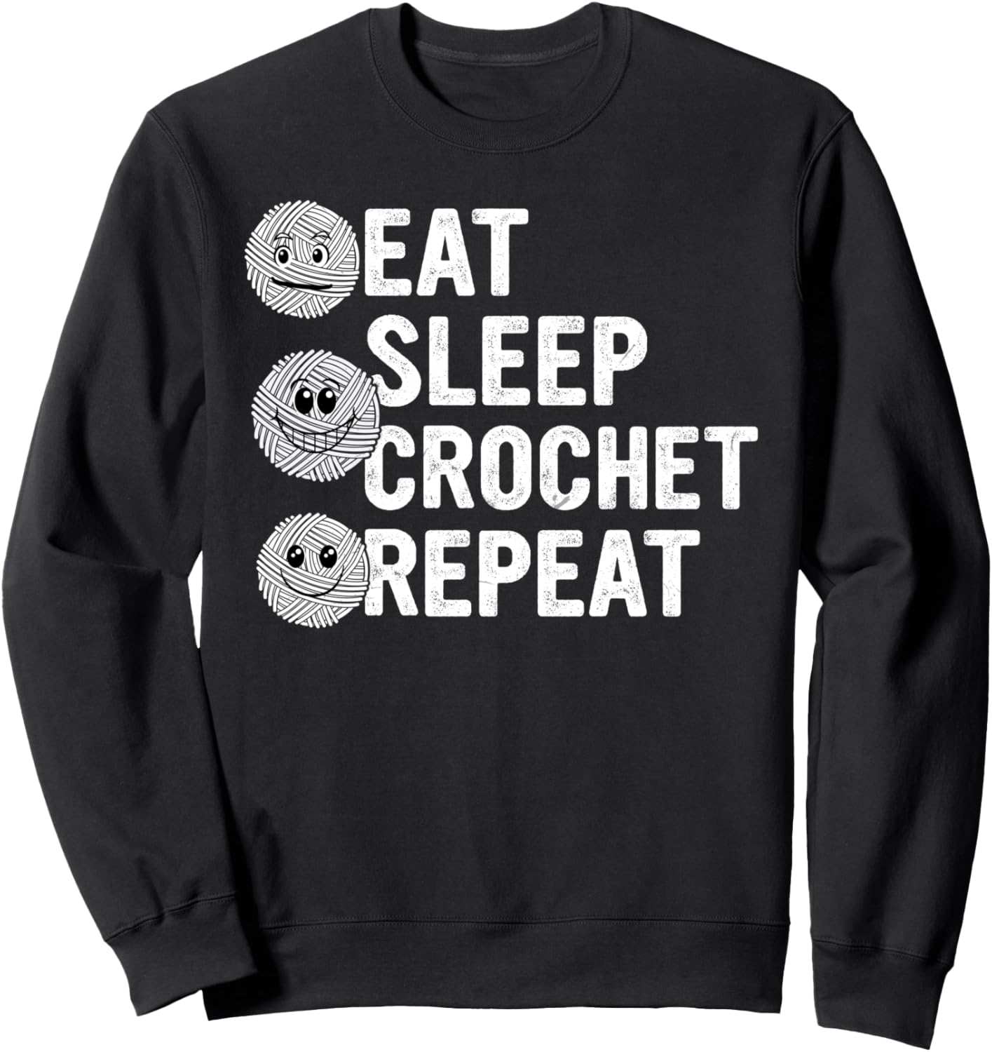 

Eat Sleep Crochet Repeat - Вязаная толстовка Crochet Lover Crocheting Ideas, черный