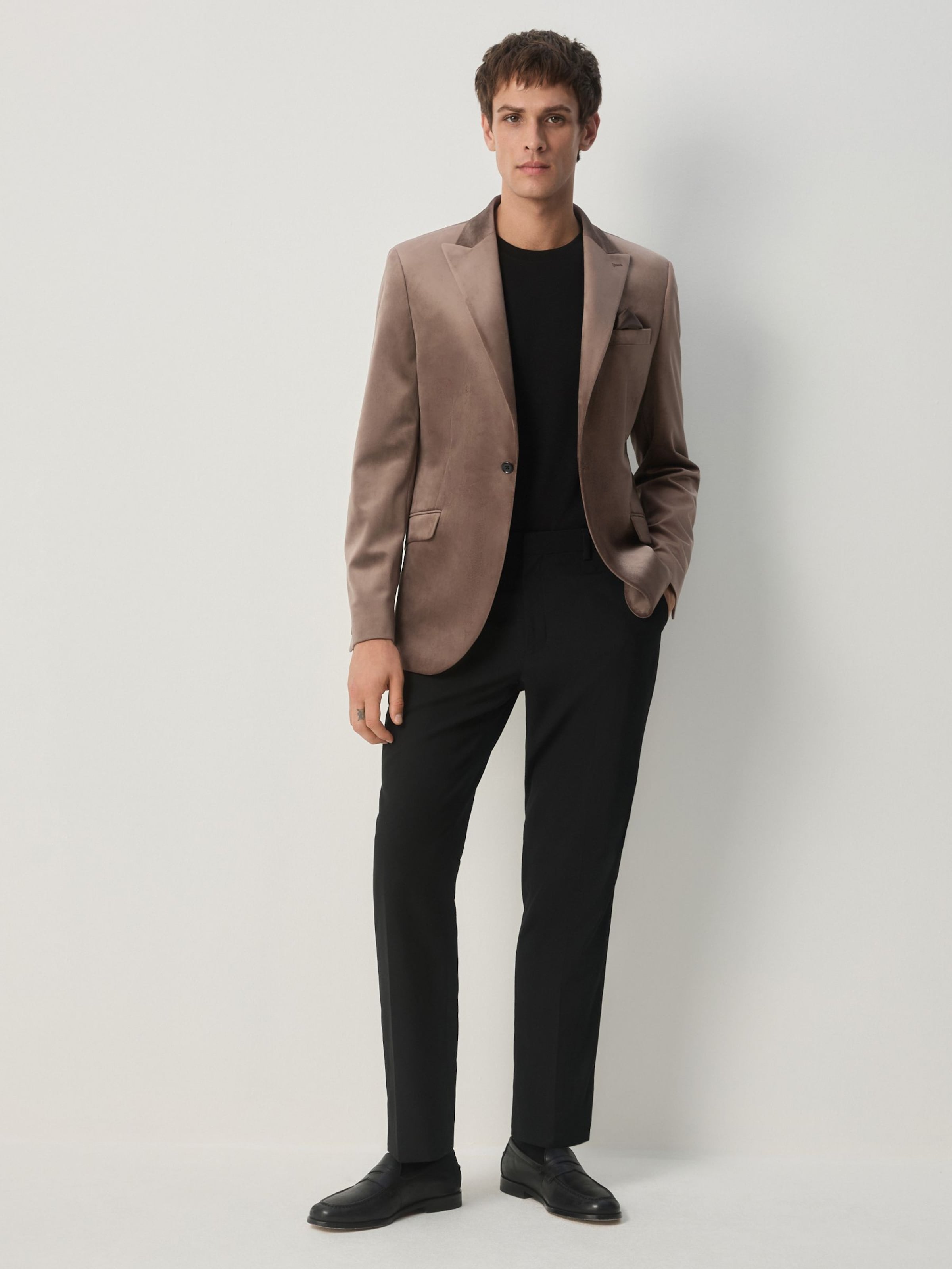 Next Пиджак Slim fit в цвете Taupe — фото 4