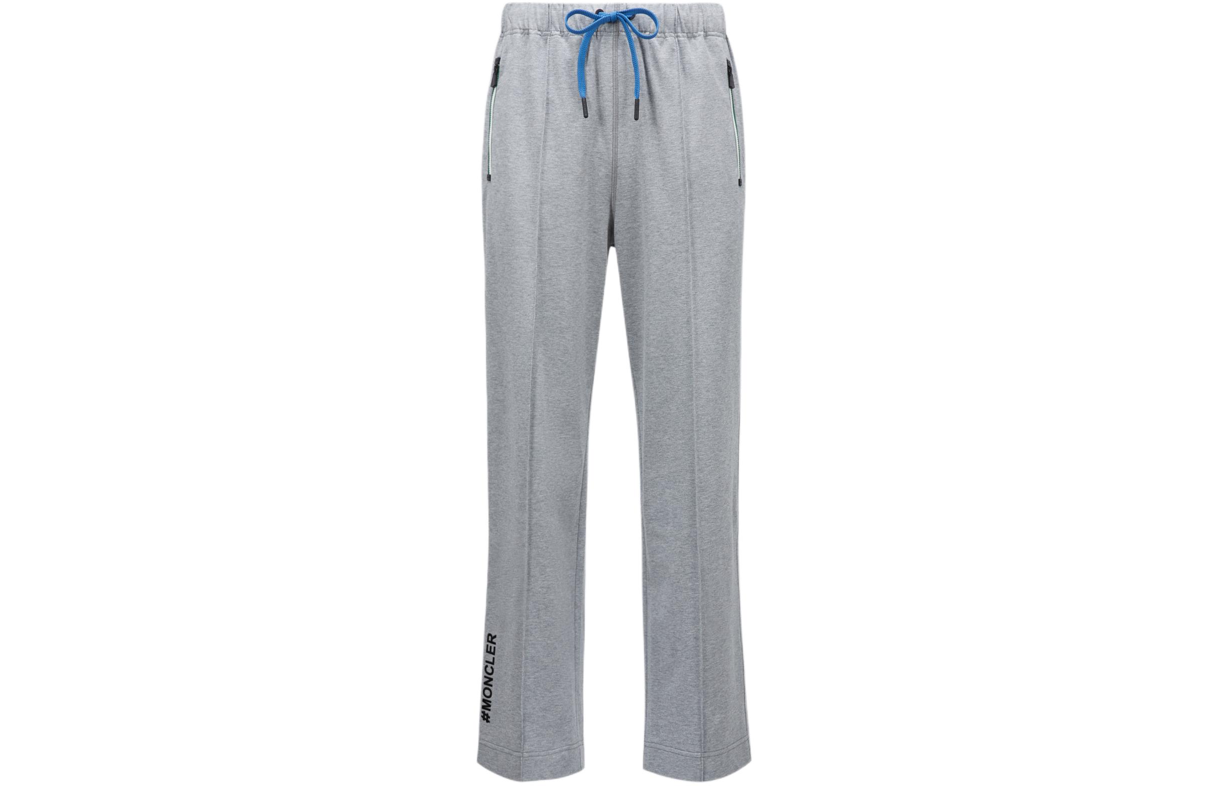 

Тренировочные брюки из хлопка с логотипом и надписью Moncler, серый