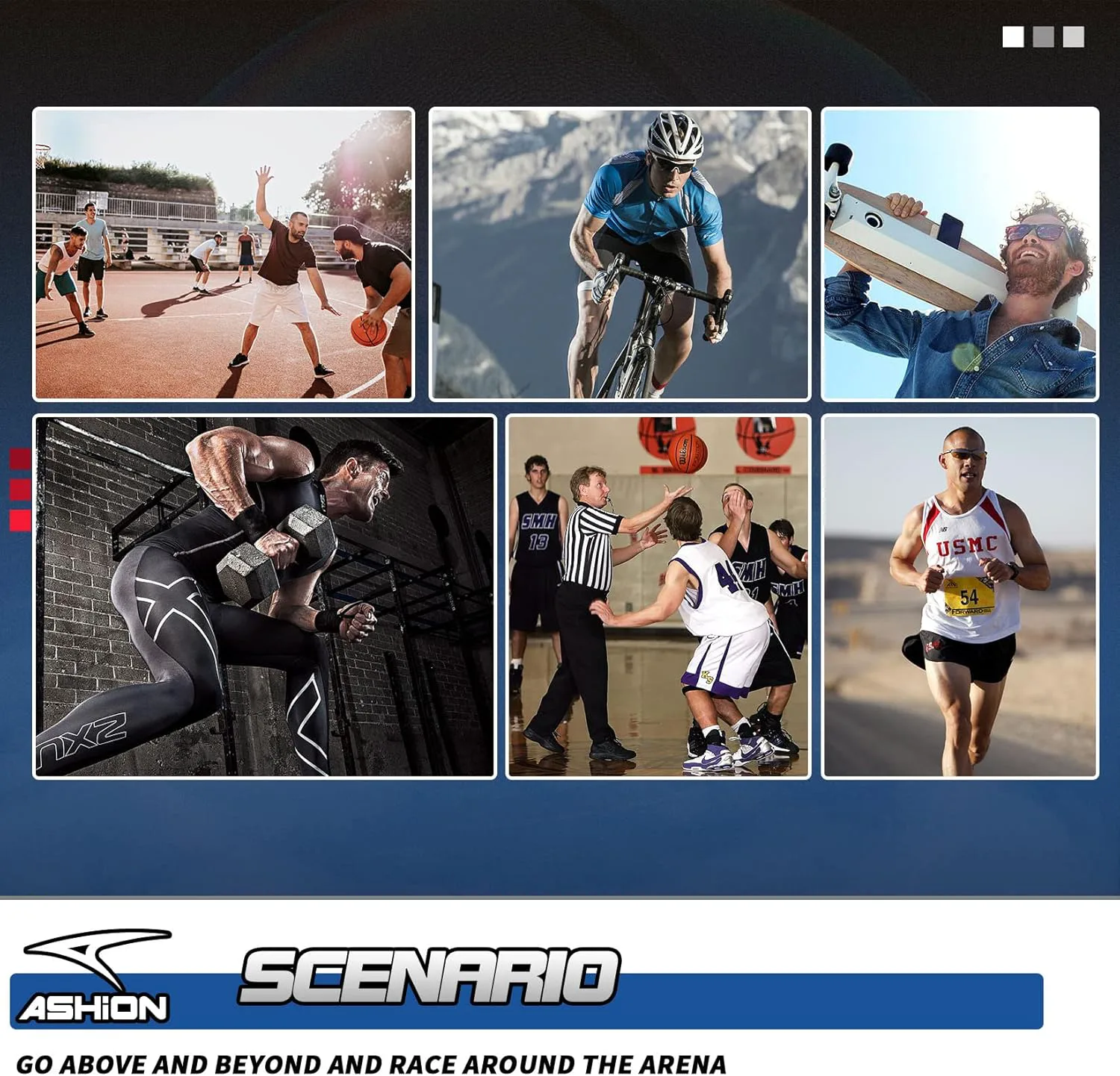 

Мужские баскетбольные кроссовки ASHION, модные, дышащие, с нескользящей подошвой, поддержкой свода стопы, для бега и спорта, белый