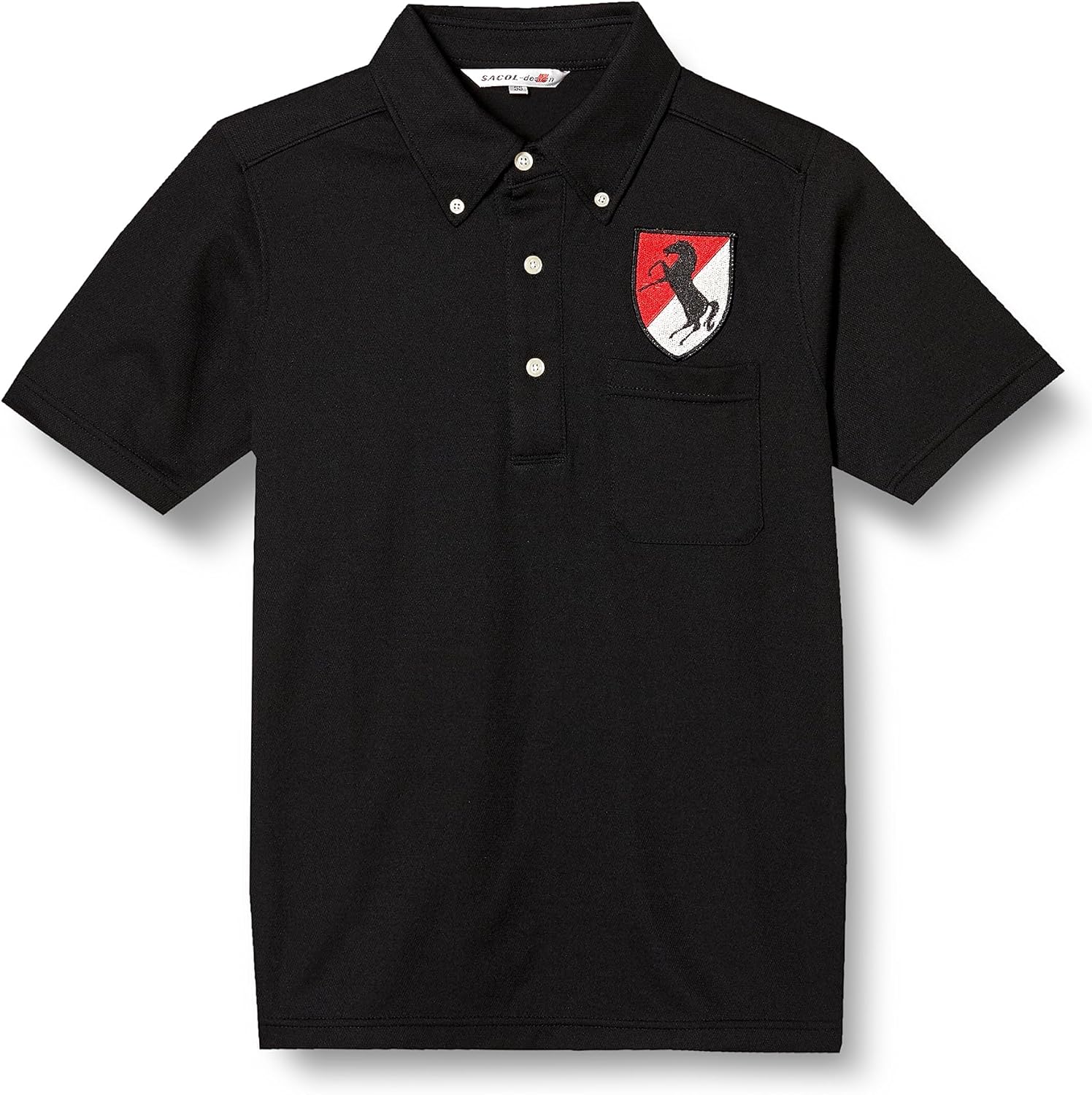 

Поло-рубашка F-Style F-SD021123 с коротким рукавом, украшенная гербом армии США, впитывает пот, быстро сохнет, имеет карманы и застежку на пуговицах, черная