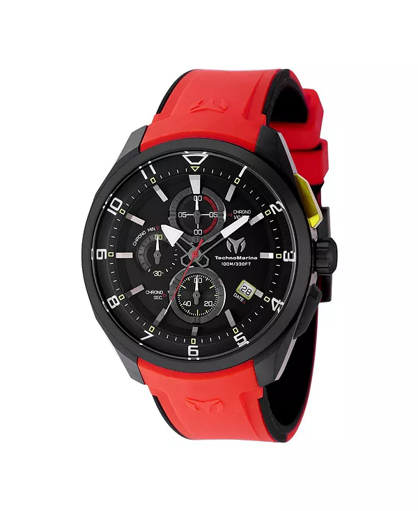

Мужские кварцевые часы tm-318134 Ocean с черным циферблатом Technomarine, red