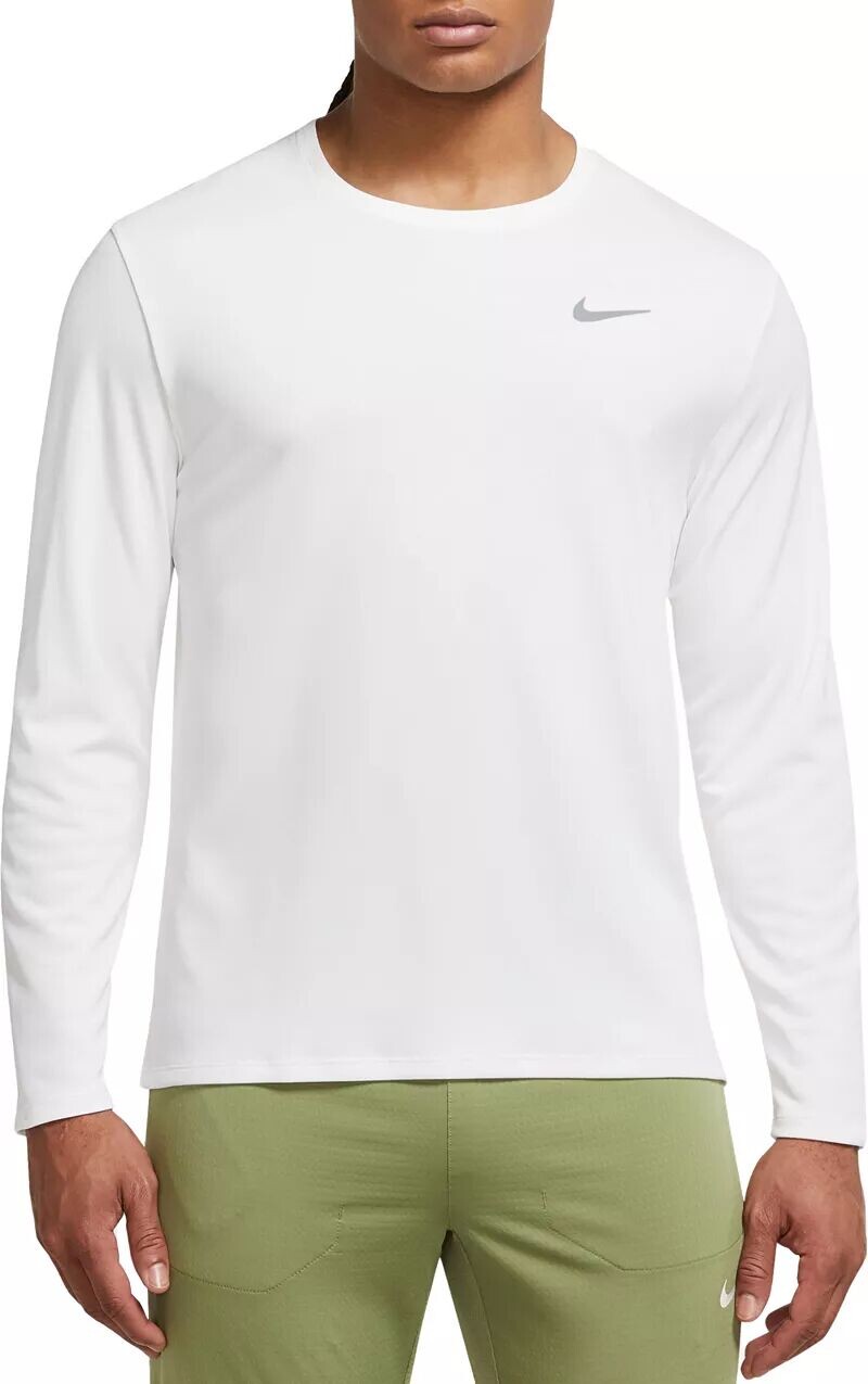 

Мужская беговая футболка с длинными рукавами Nike Dri-FIT UV Miler, белый