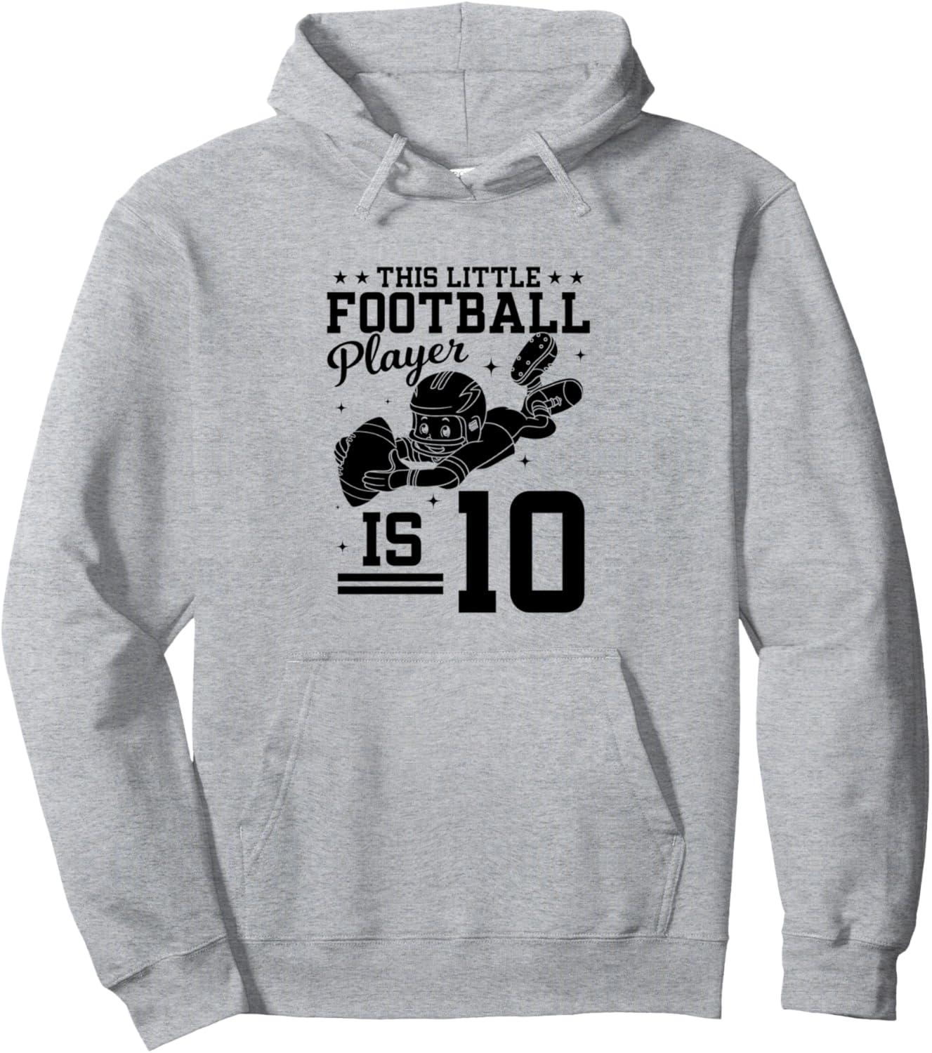 

Толстовка с надписью «10-летний футболист» - подарок на 10-летие 10Th Birthday Party Football Player, серый