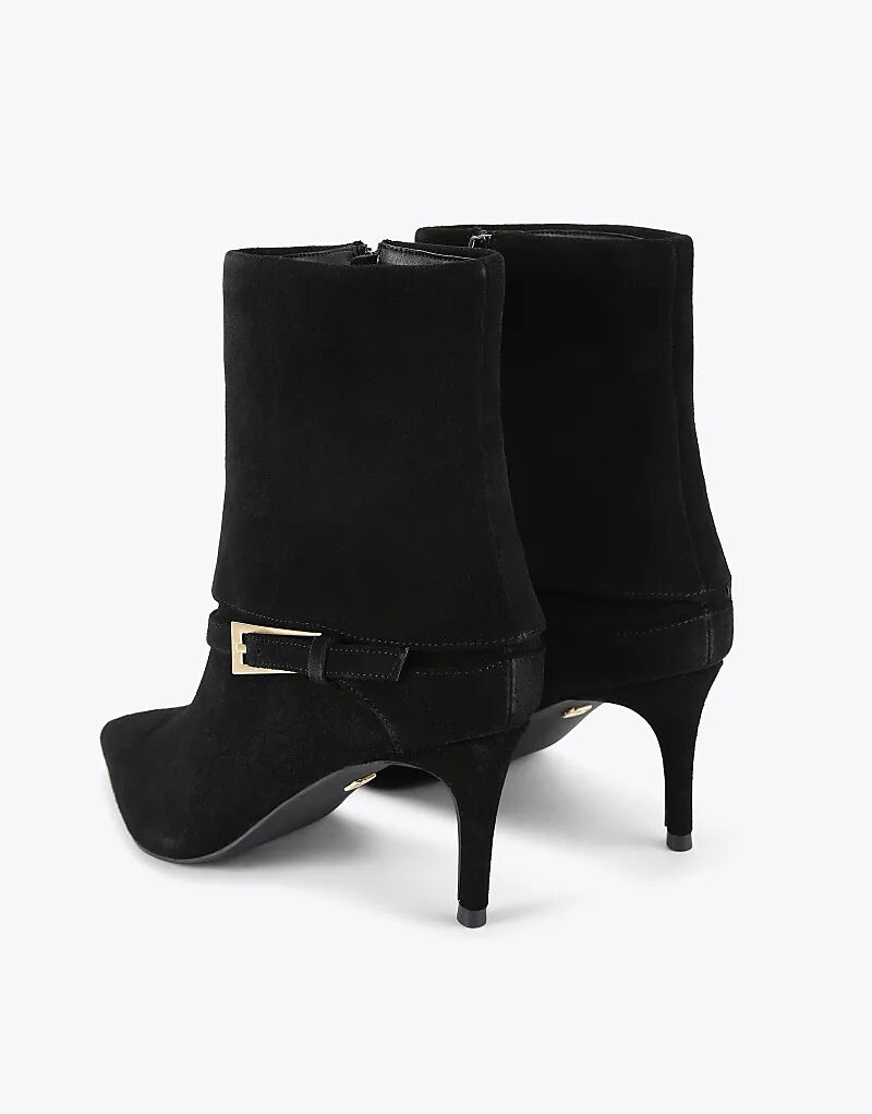 Ботильоны KG Kurt Geiger Trinity средней высоты из черной замши — фото 4