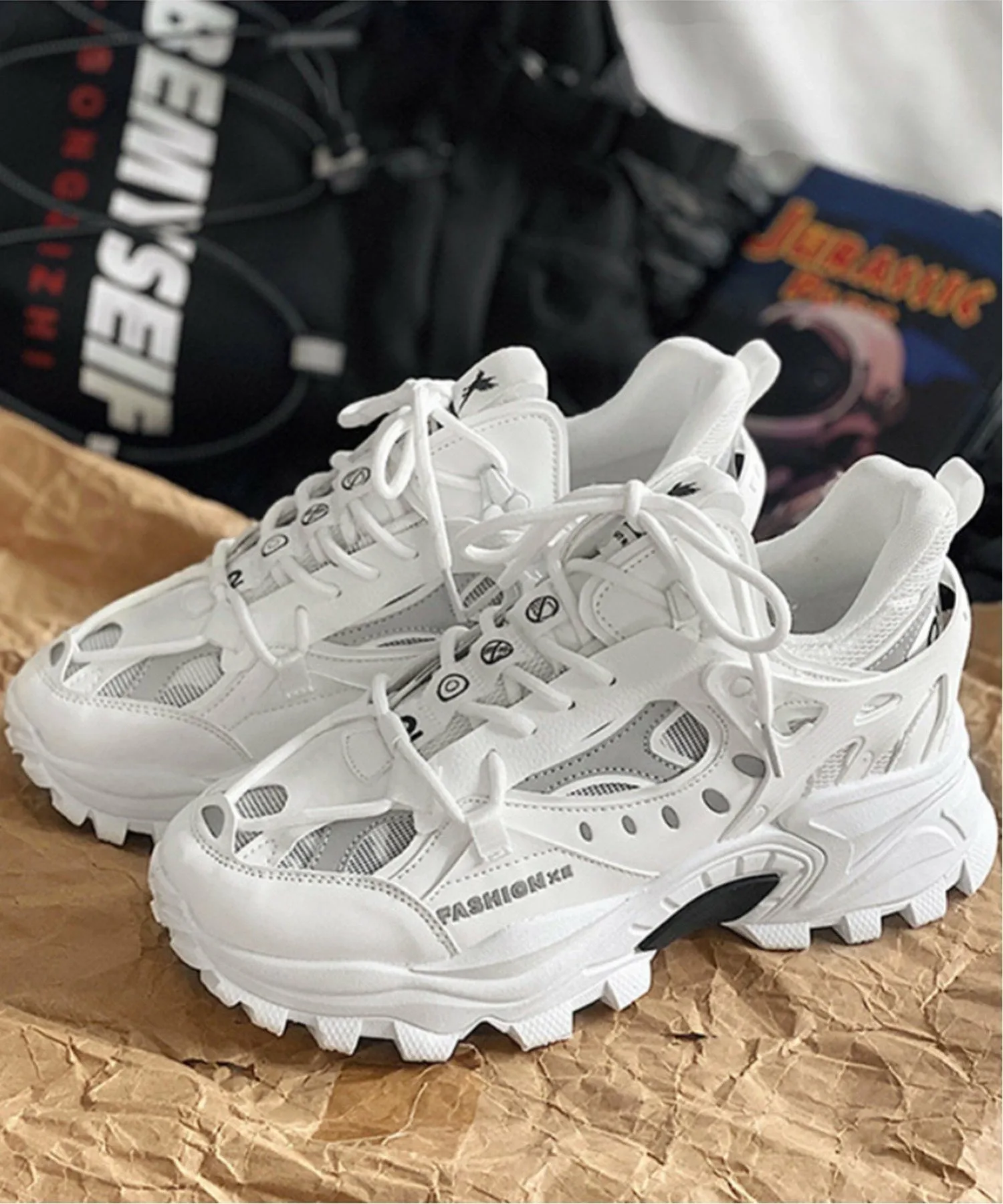 Неравномерные туфли большого силуэта Aimoha Mens, white — фото 4