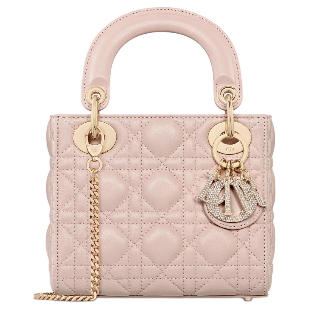 

DIOR Женская розовая миниатюрная сумка из овчины
