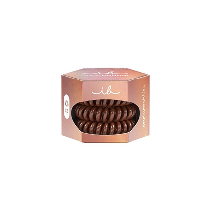 

Оригинальная коричневая резинка для волос Pretzel Premium, 3 шт Invisibobble