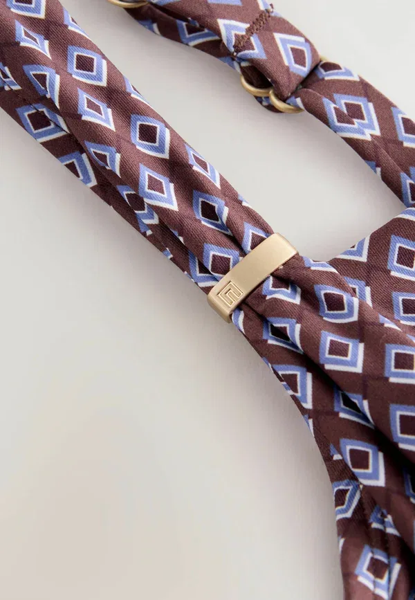 Топ для бикини Next, chocolate brown geometric, шоколадно-коричневый геометрический — фото 3