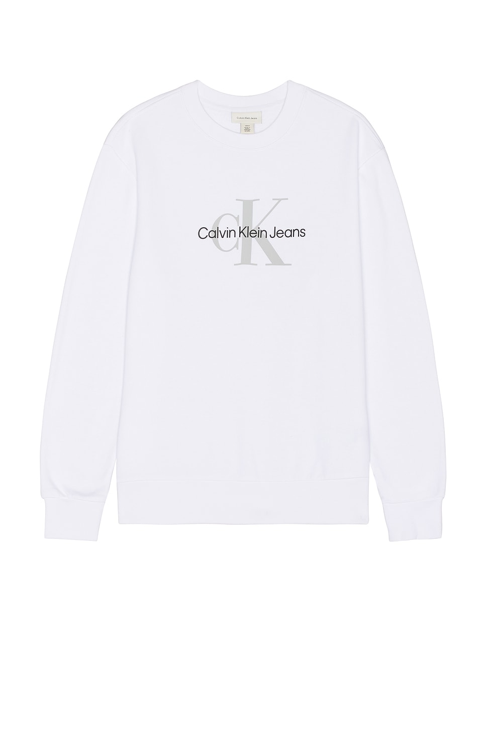 

Флисовый свитер с круглым вырезом monologo Calvin Klein, белый