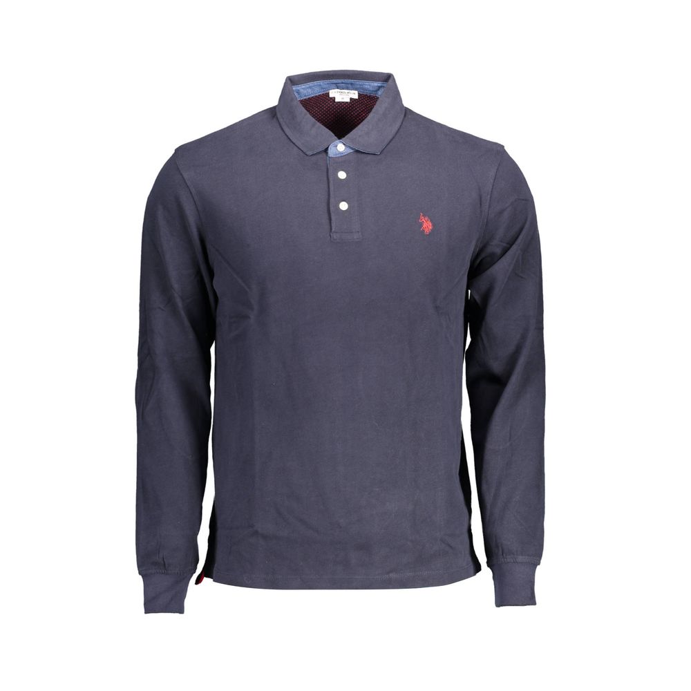 

Синяя хлопковая рубашка-поло U.S. Polo Assn., синий