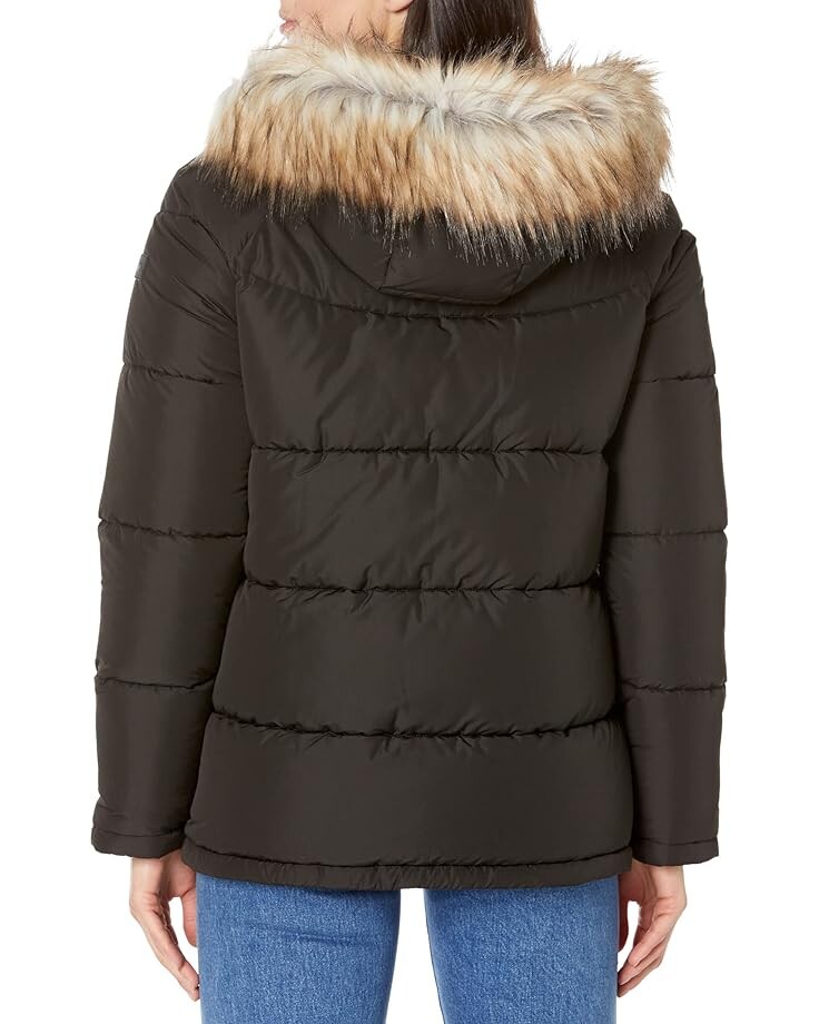 

Пуховик Calvin Klein Short Faux Fur Trimmed Puffer, черный