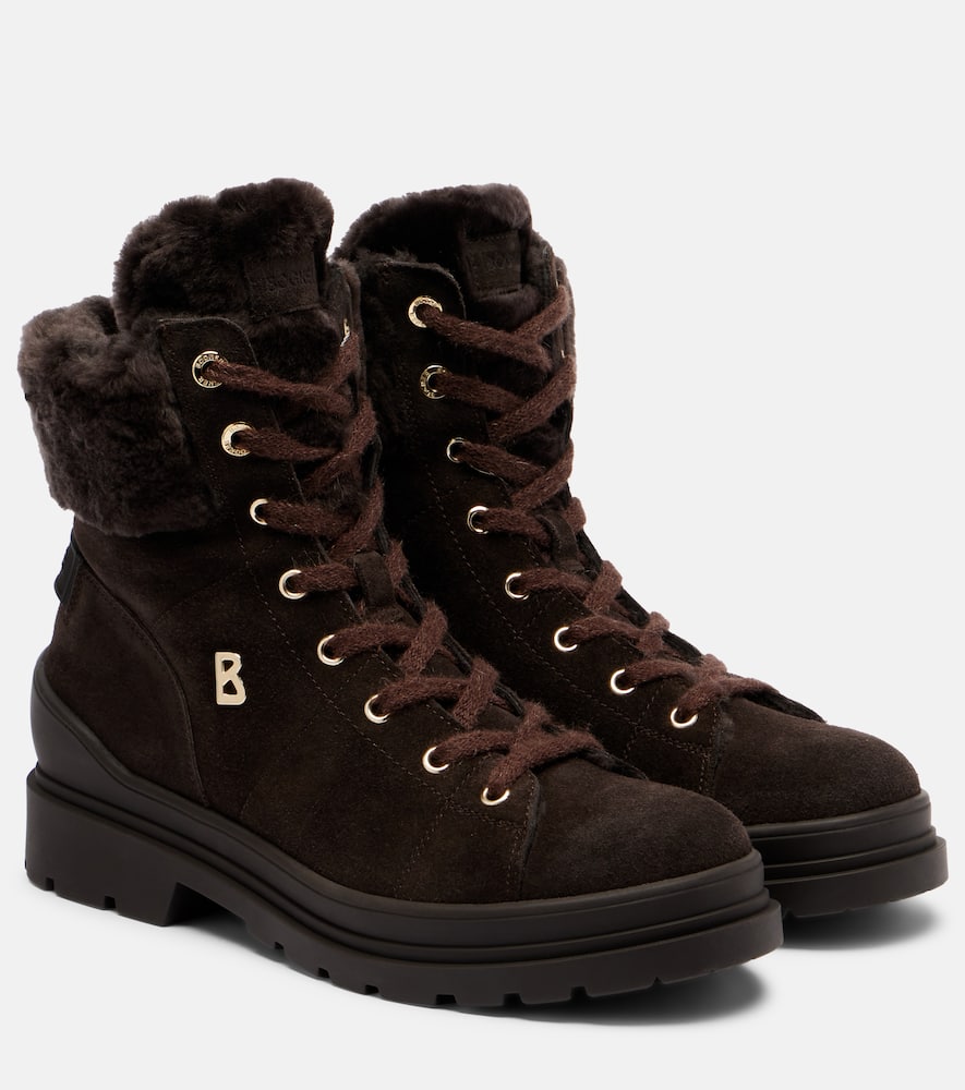Ботинки St Moritz на шнуровке из замши Bogner, Dark Brown