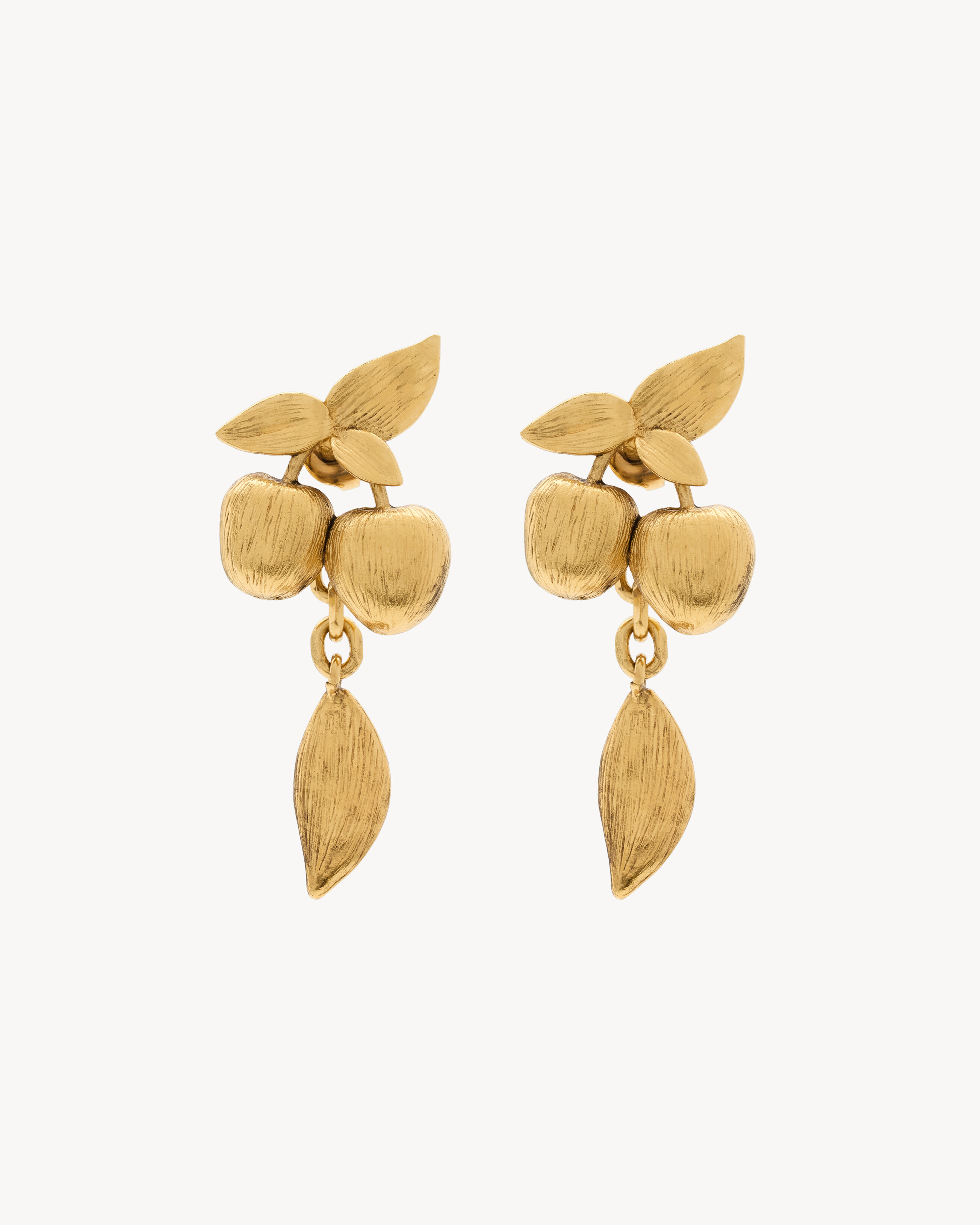 

Вишневые серьги из металла Saint Laurent, золото