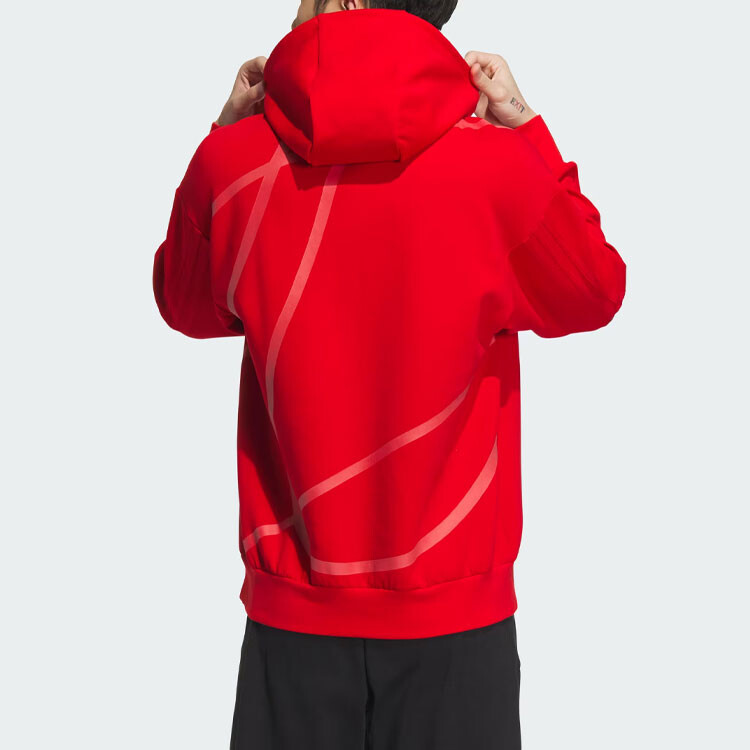Толстовка унисекс алая Adidas, цвет Scarlet — фото 3