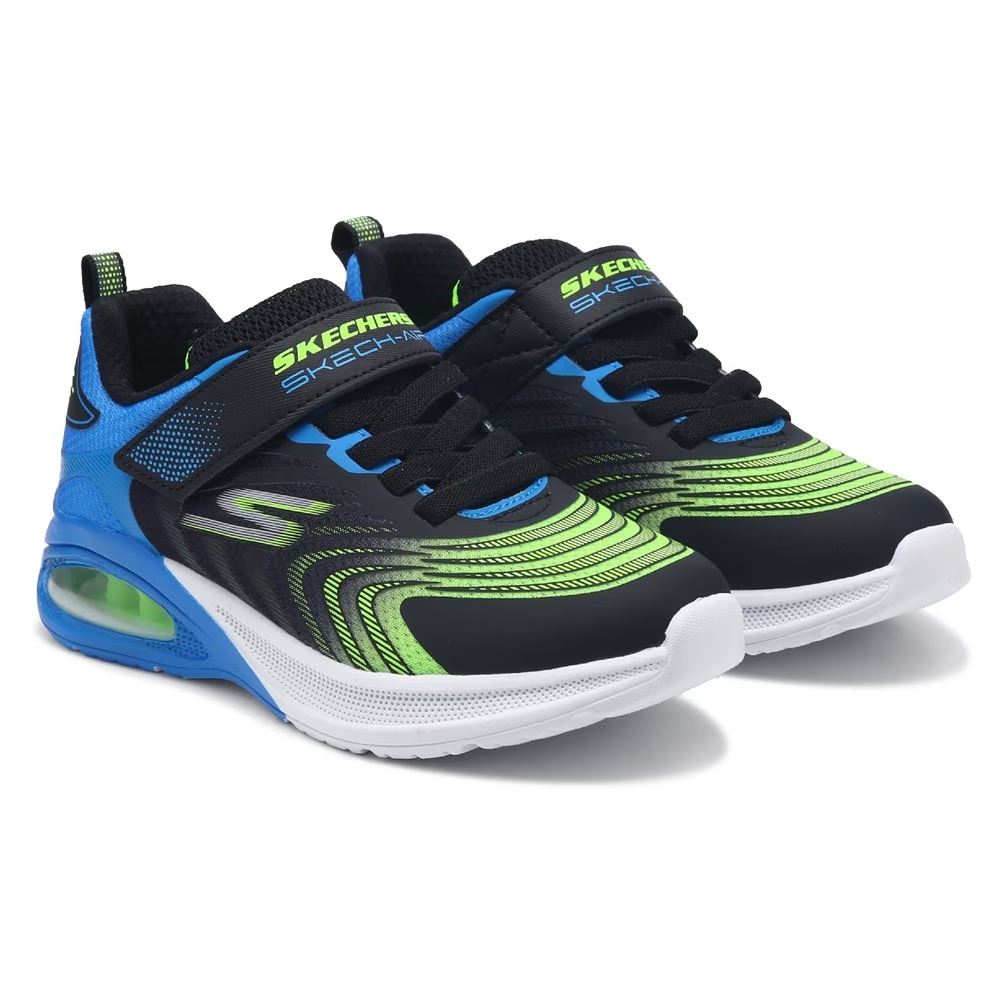 

Детские кроссовки microspec advance little/big kid Skechers, black/blue/lime