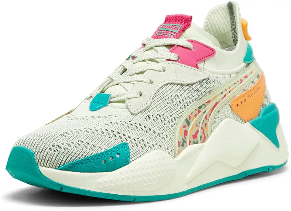 Мужские кроссовки PUMA RS-XK с графическим принтом и шнуровкой - зеленые, зеленый — фото 2