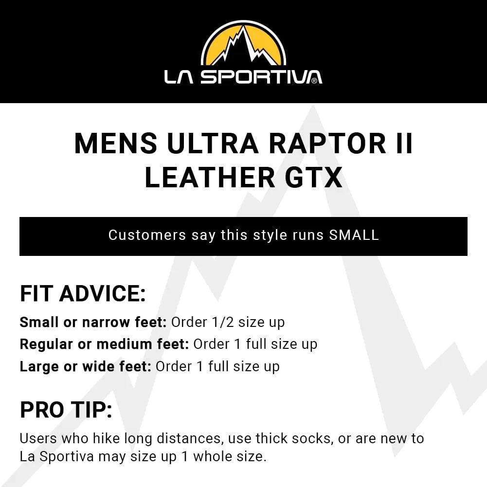 Мужские походные ботинки La Sportiva Ultra Raptor II Mid с кожей и водонепроницаемой мембраной GTX, черный