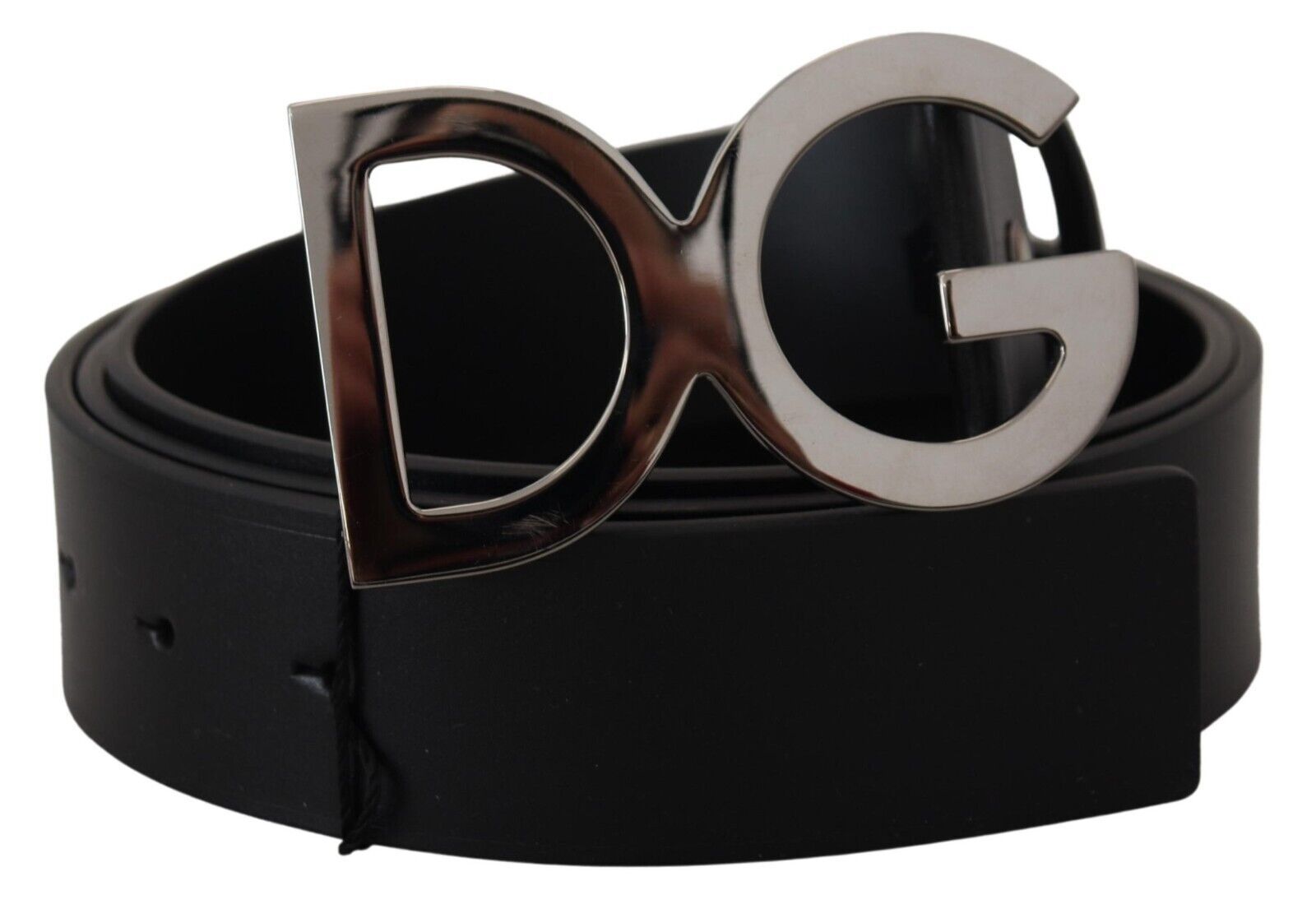 

Элегантный черный кожаный ремень с логотипом DG Dolce & Gabbana