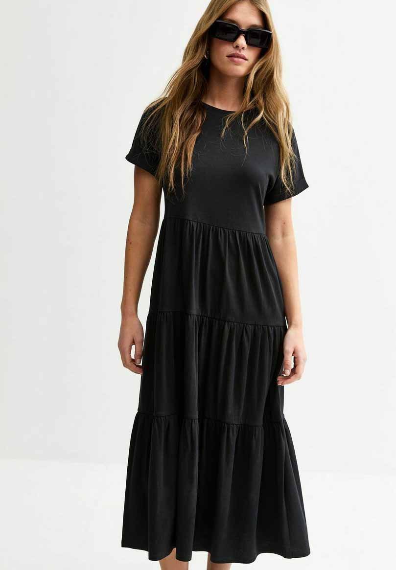 

Платье из джерси TIERED MIDI New Look, черный
