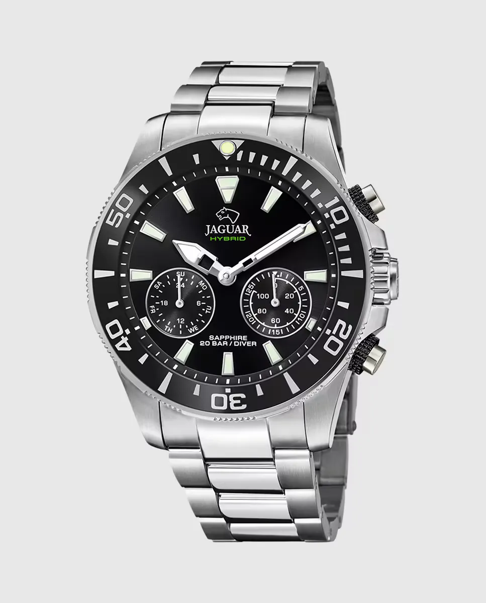 

J888/2 Connected мужские часы из серебристой стали Jaguar, серебряный