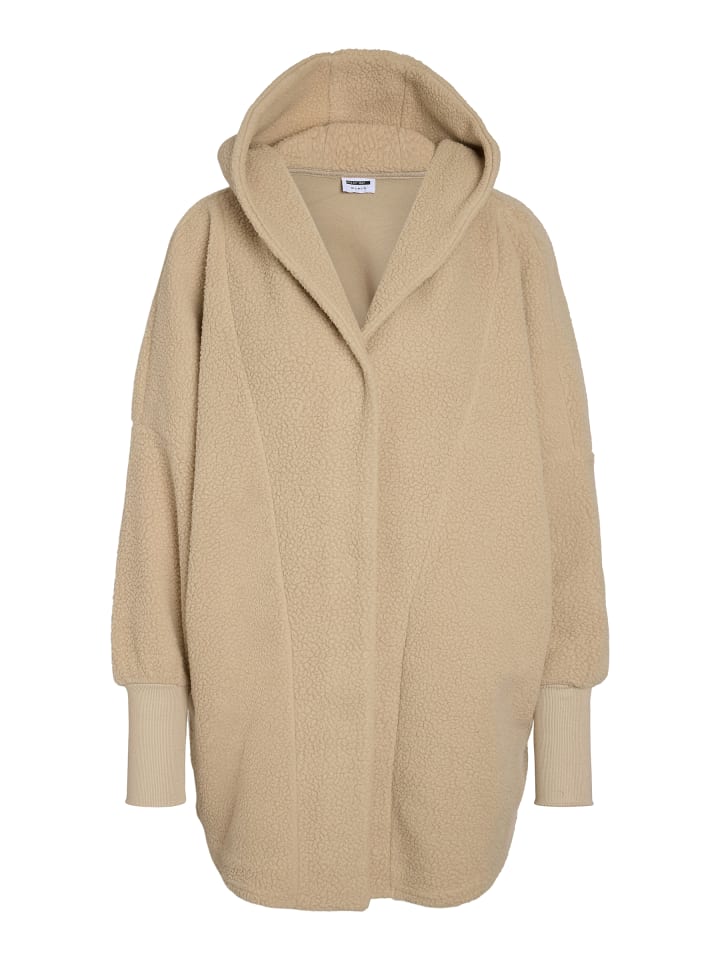 

Кардиган с капюшоном из флиса Тедди кремового цвета Noisy may