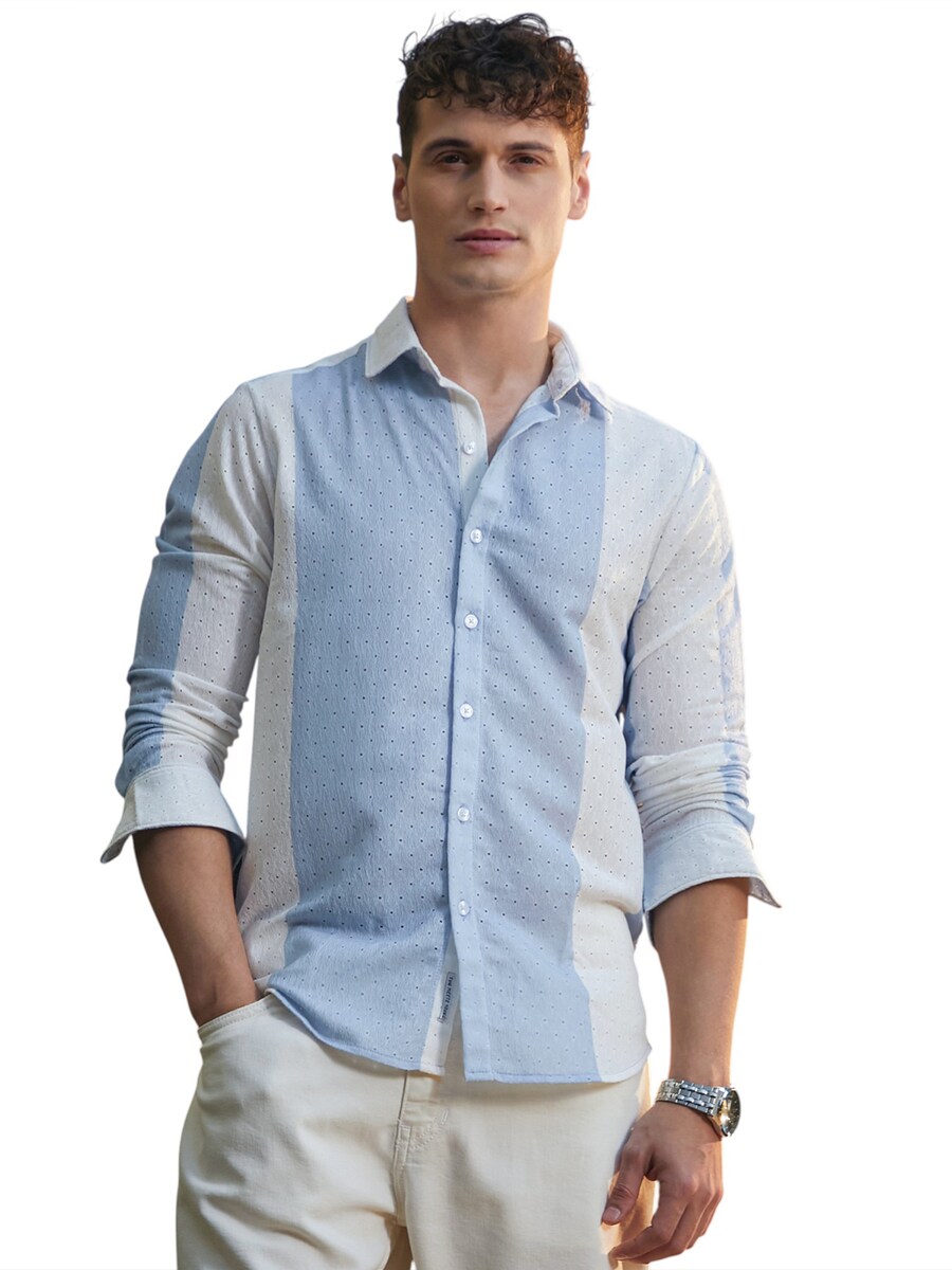 

Рубашка на пуговицах классического кроя Campus Sutra Lorelai, светло-голубой