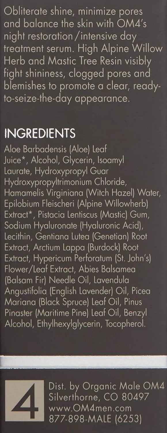 Сыворотка Organic Male — OM4 Control: для балансировки жирности и предотвращения высыпаний - средство по уходу за — фото 3