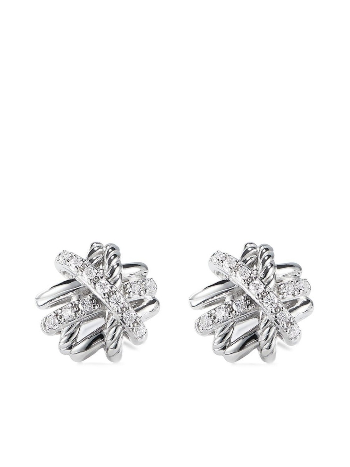 

Серебряные серьги-гвоздики Crossover с бриллиантами David Yurman, серебряный