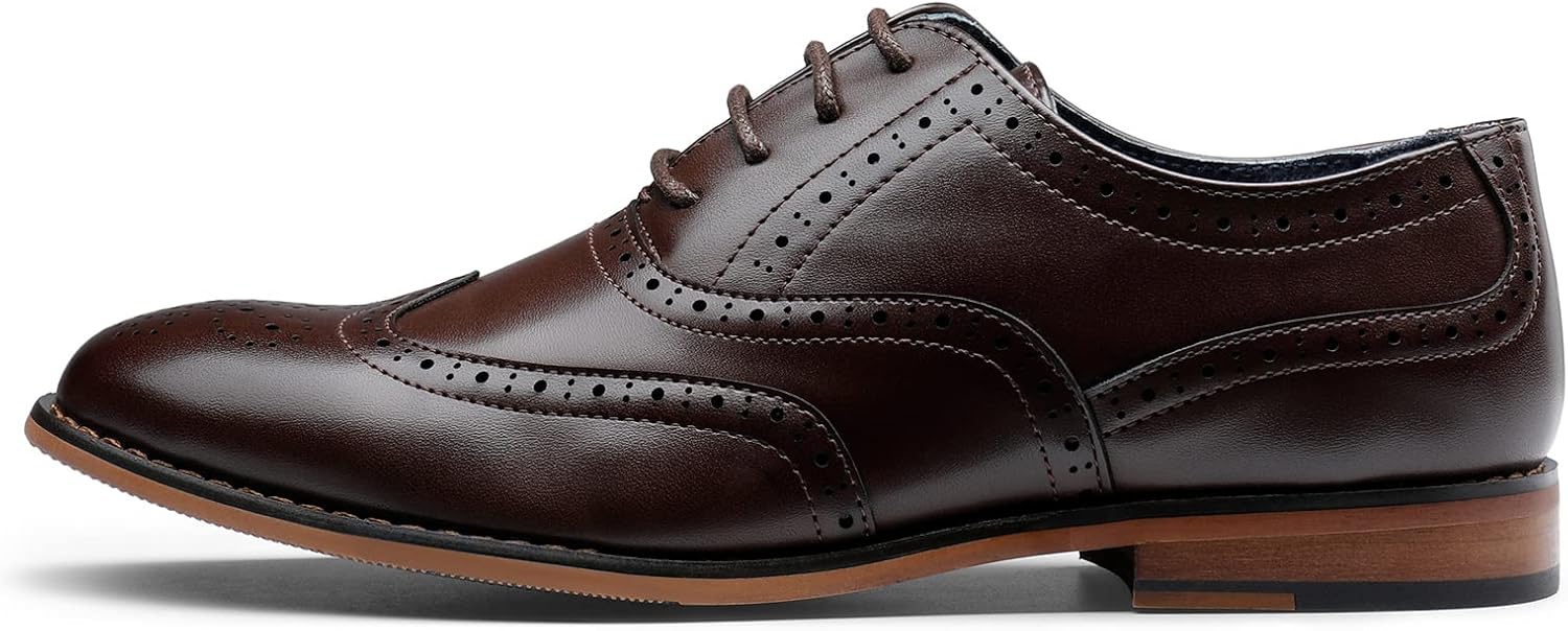 Туфли Bruno Marc Boy's Prince-K2 Classic Oxfords с крыловидным носком, темно-коричневый — фото 2
