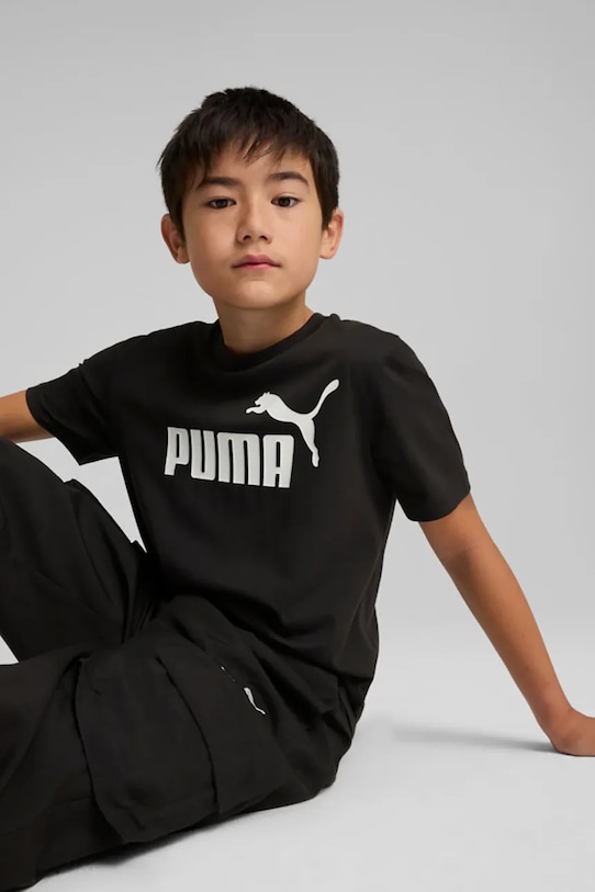 

Детская хлопковая футболка ESS No. 1 Logo Tee Puma, черный