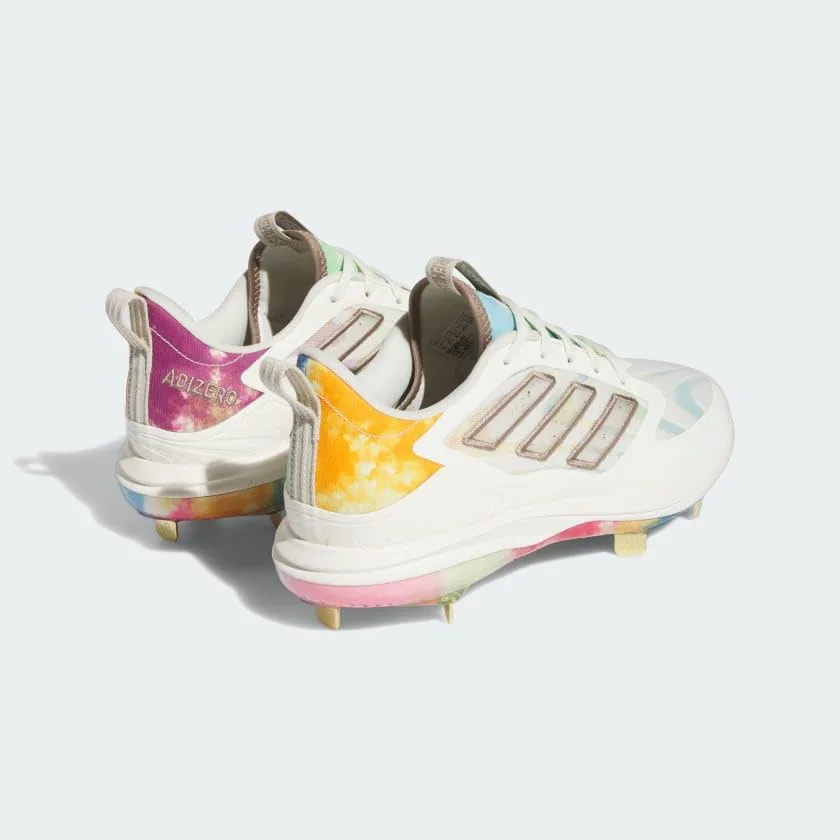 Мужские бутсы Adidas Adizero Purehustle 3 Elite Summer Bash для софтбола, белый/коричневый/бежевый — фото 4