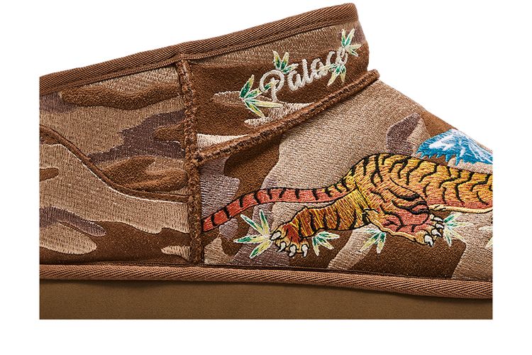 Мужские угги UGG Palace x Classic Ultra Mini с вышивкой тигра, коричневый — фото 2