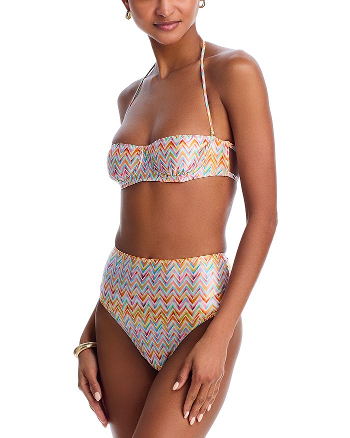 

Принтованный бикини-топ на завязках Missoni, мультиколор
