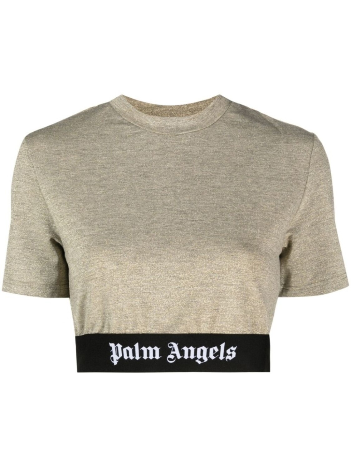

Palm Angels укороченная футболка с логотипом, золотистый