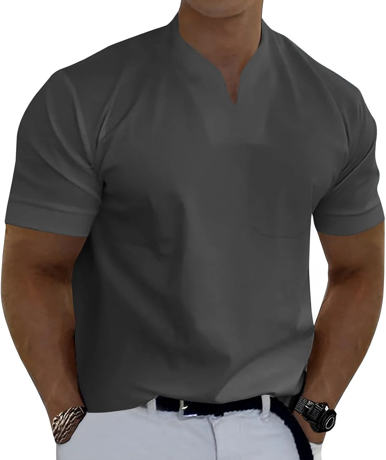 

Мужская футболка V-образного выреза для фитнеса MorwenVeo