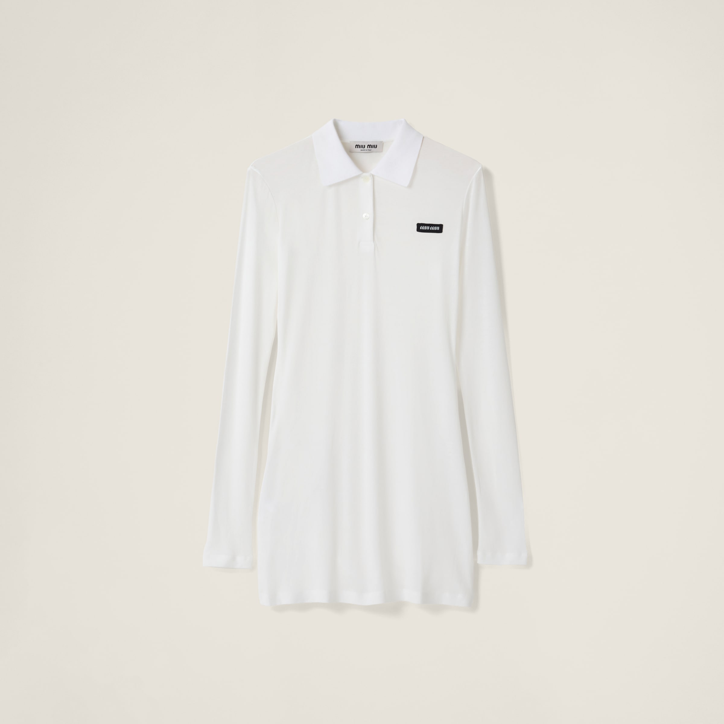 

Мини-платье из рубчатого трикотажа MIU MIU, белый