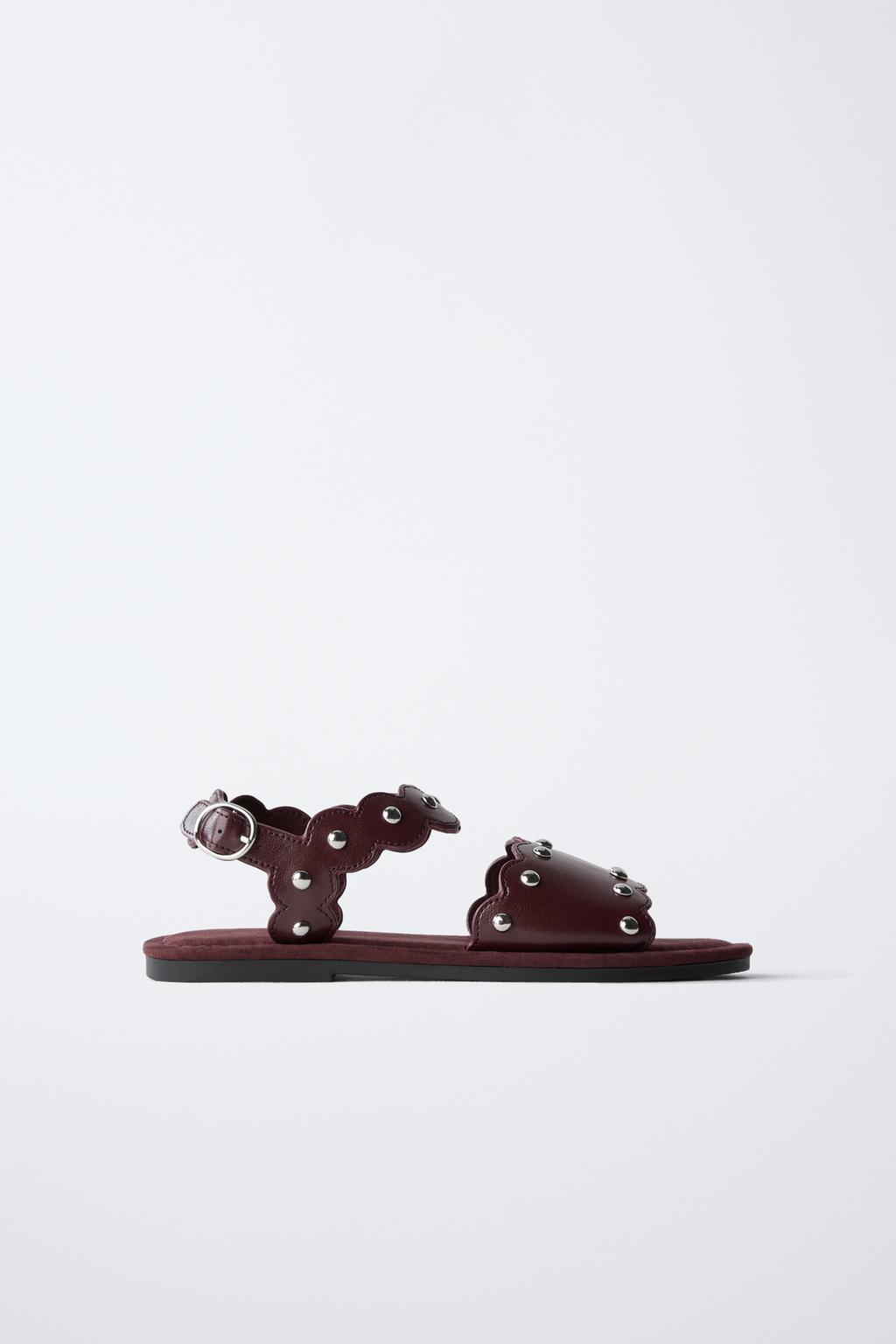 

Сандалии с шипами ZARA, цвет Maroon