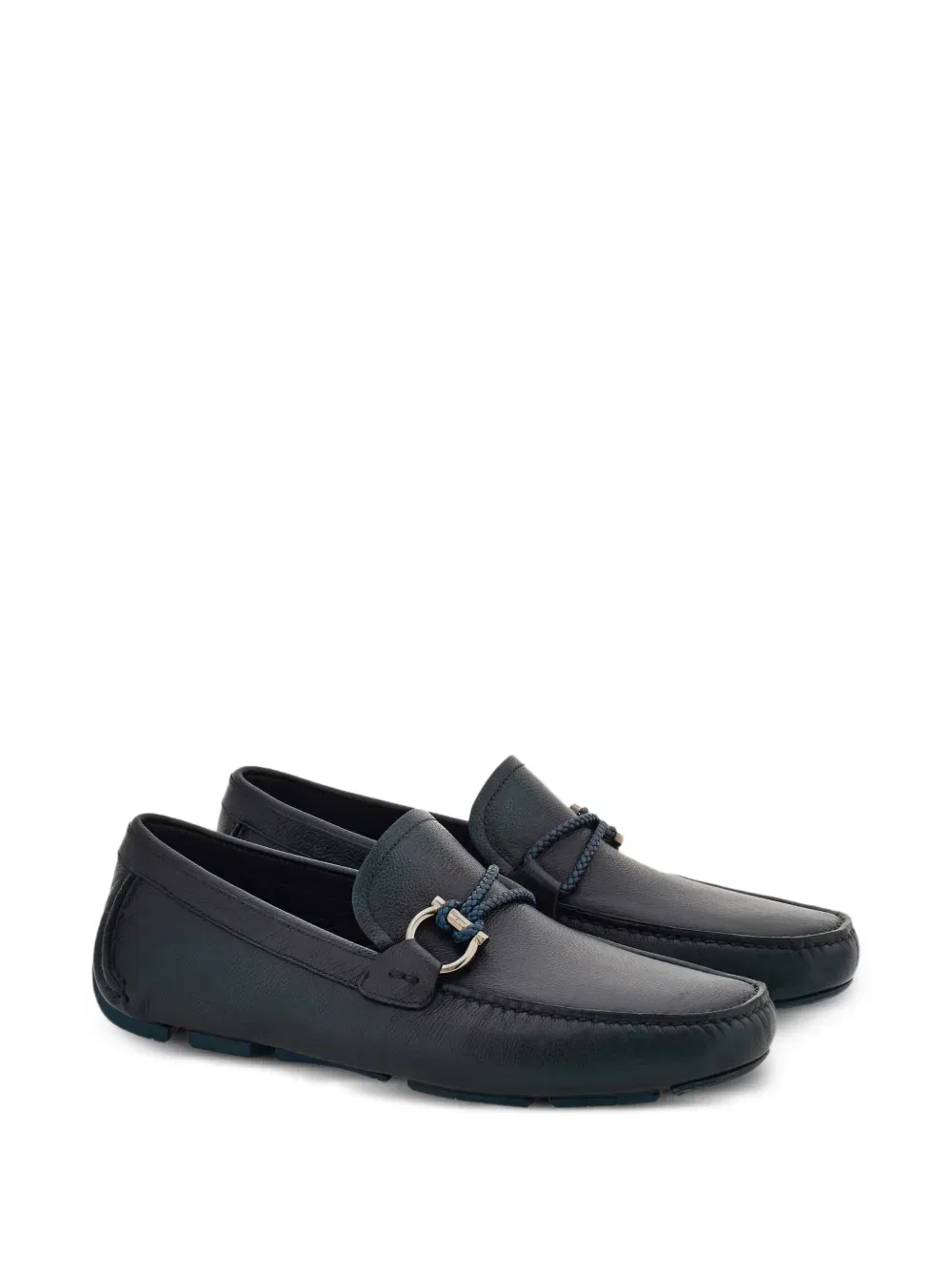 Лоферы с детальной фурнитурой Gancini Ferragamo, синий — фото 2