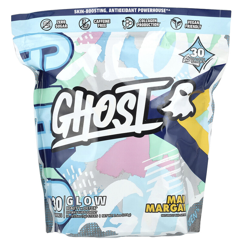 

Ghost, Glow, манго и маргарита, 30 палочек по 7 г (0,25 унции)
