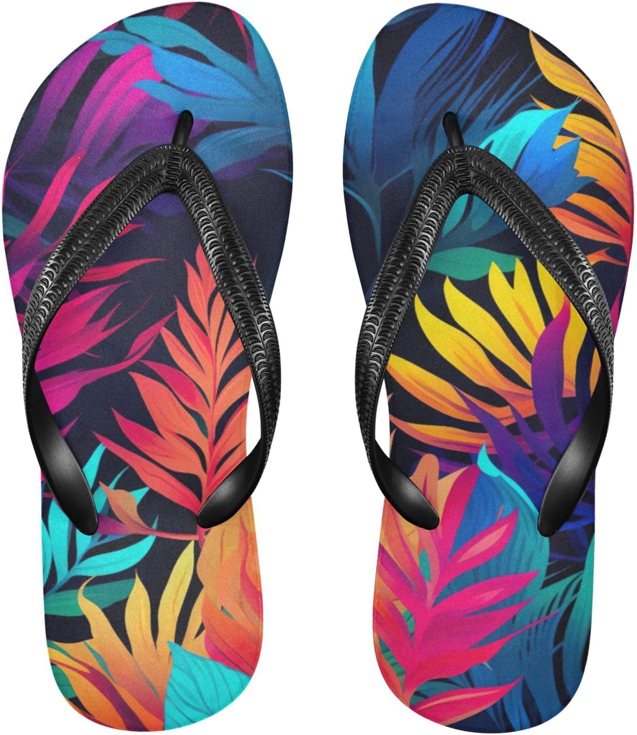 

Женские и мужские летние пляжные шлепанцы Palm Leaf с тропическим дизайном, для душа Kfbe, Rainbow Leaf
