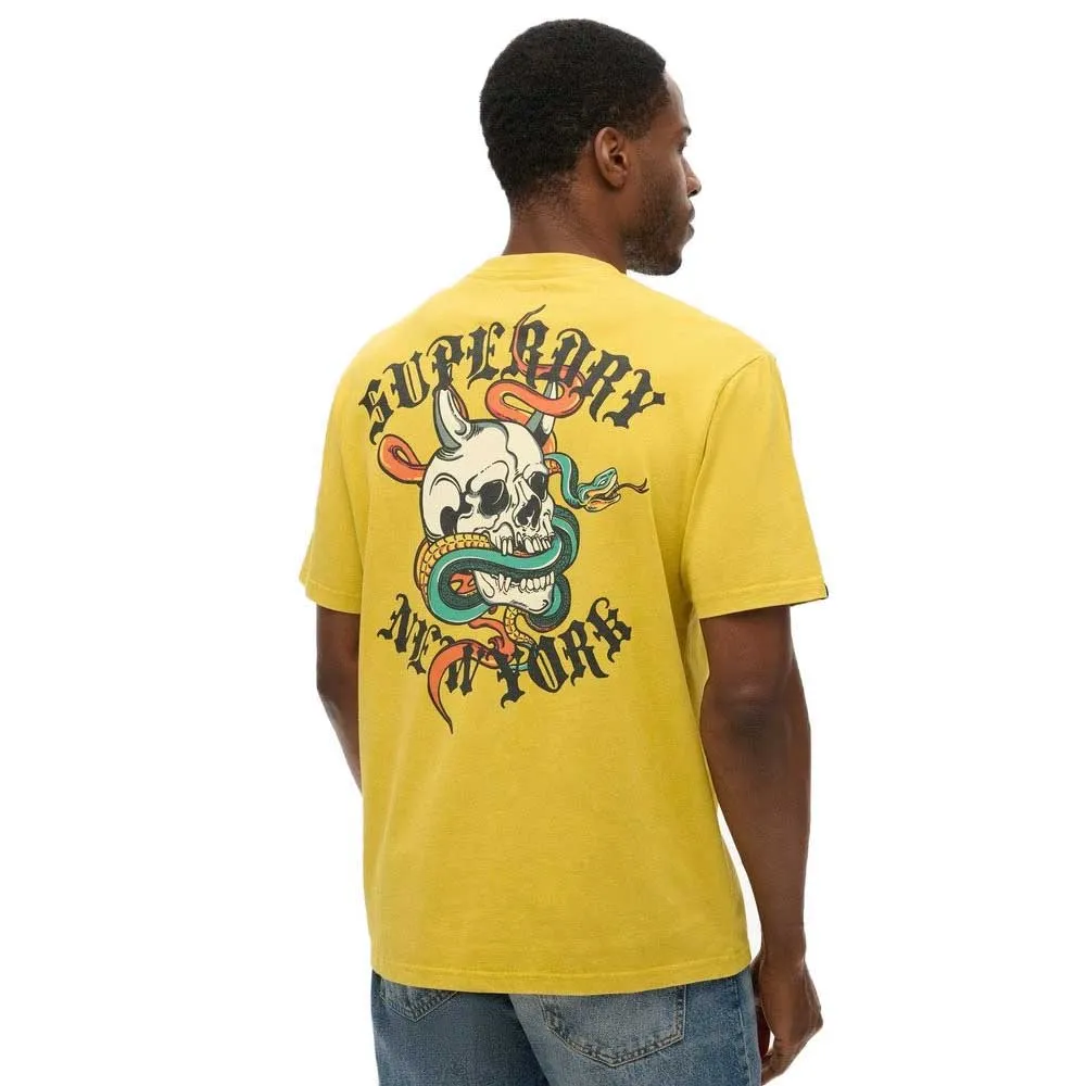 Футболка с коротким рукавом Superdry Neo Trad Tattoo Loose, желтый — фото 2