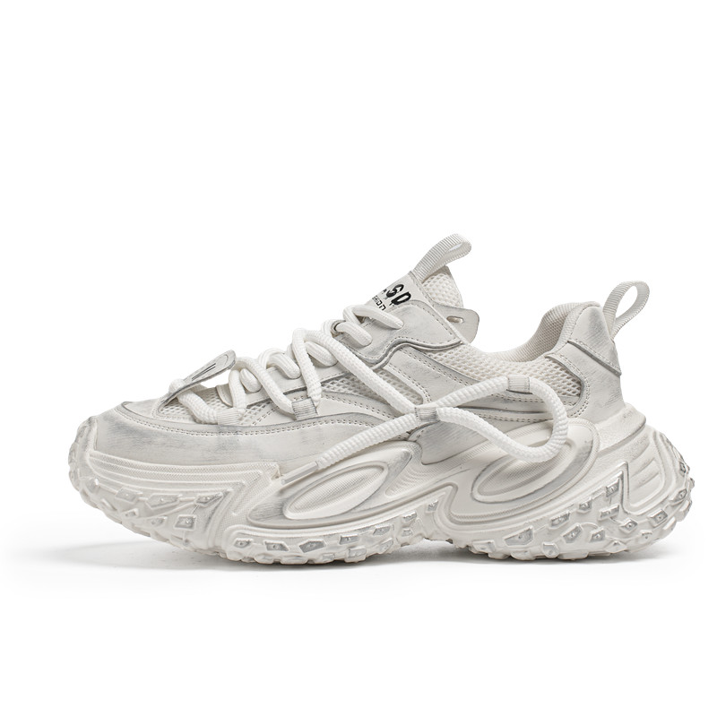 

JANECO Скользоустойчивые износостойкие дышащие массивные низкие кроссовки мужские белые, цвет White