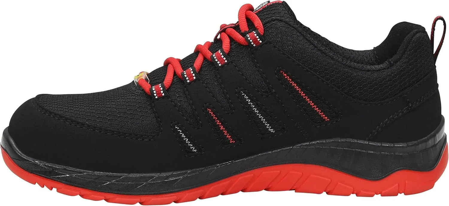 Рабочие ботинки ELTEN Maddox Black-Red Low ESD O2 для мужчин и женщин, текстильные, легкие, спортивные — фото 3