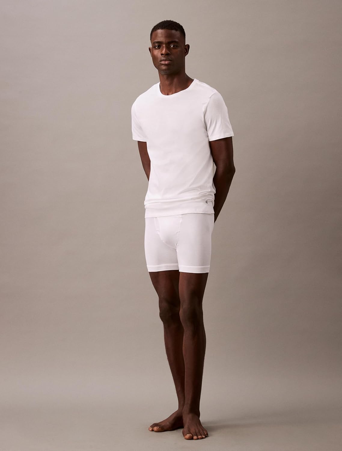 Комплект из 3 мужских классических хлопковых маек Calvin Klein, 3 White Crewneck — фото 2