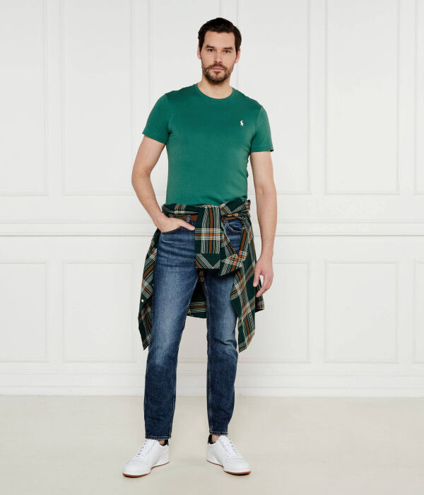 Футболка мужская Polo Ralph Lauren облегающего кроя однотонная, зеленый — фото 2