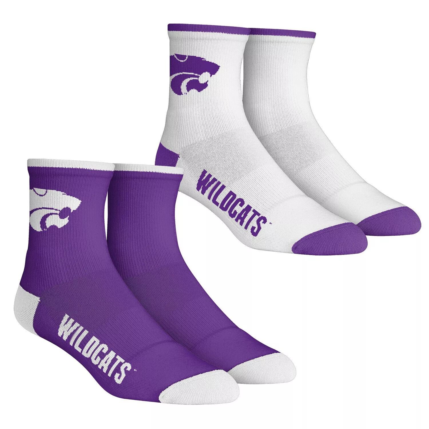 

Комплект из 2 носков Youth Rock Em Socks Kansas State Wildcats Core Team, комплект из 2 носков длиной четверть длины Unbranded